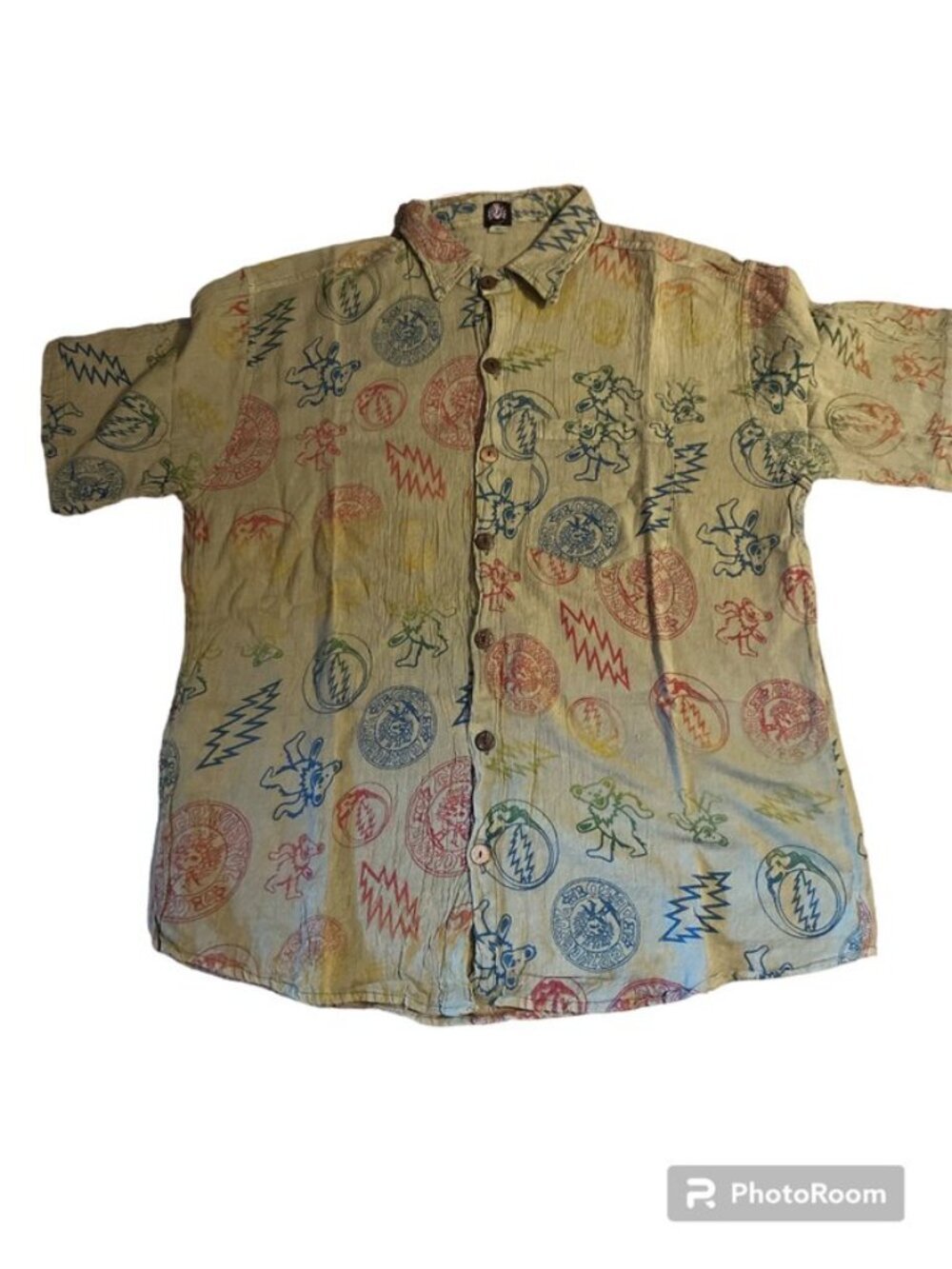 Jayli Grateful Dead Men's Camp Shirt w/Bear and SYF designs - NWT